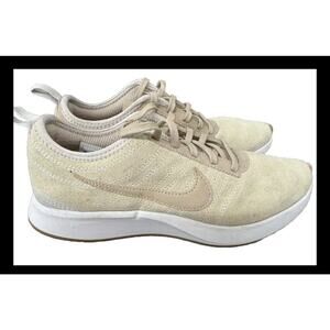 Nike Racer SE Womens Beige Sneakers Running Shoes White Suede Dualtone Size 5.5